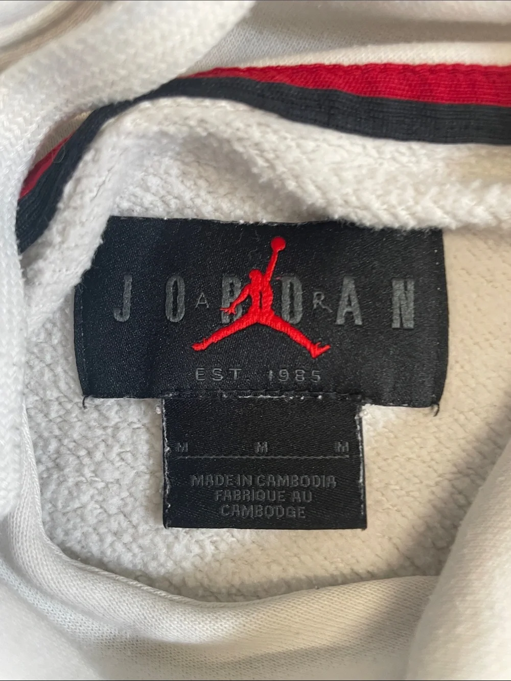 Jordan White Hoodie with Red Jumpman Logo